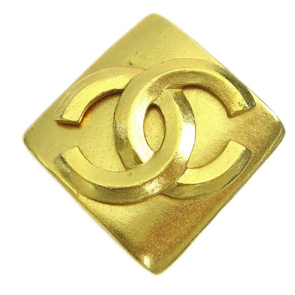 Chanel Rhombus Brooch Pin Gold 96P 44261 - Picture 1 of 5